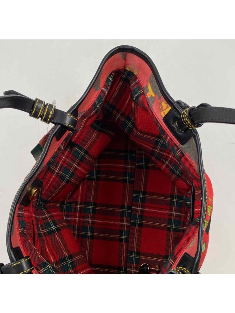 Dooney & Bourke East/West Tote Scottie Dog Women's Red Luxe Purse - Picture 5 of 5